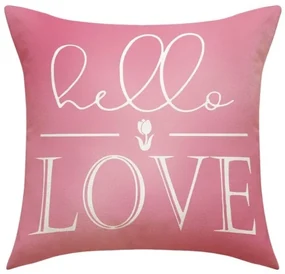 Husa de perna HELLO LOVE 45x45 cm, roz