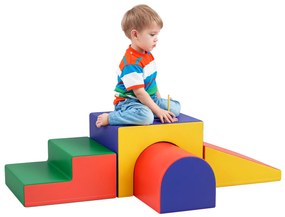 HOMCOM Modul motricitate bebeluși 4 buc. parcurs motricitate bebeluși din spumă EPE pentru copii preșcolari, multicolor | Aosom Romania