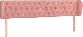 vidaXL Tăblie de pat cu aripioare roz 183x23x78/88 cm catifea