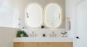 Oglindă LED OLL 60x90 cm Brush Gold