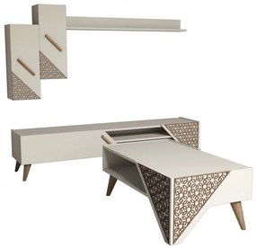 Set Comoda TV si Masuta de Cafea Living Beril Cream