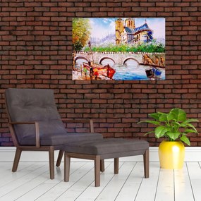Tablou - Pictură în ulei a orașului (90x60 cm)