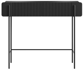 Masă de toaletă Malmi 100 cm - negru mat / picioare negre