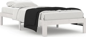 vidaXL Cadru de pat, alb, 90x200 cm, lemn masiv de pin