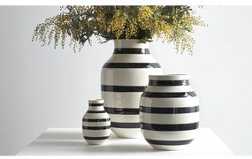 Vază din gresie Kähler Design Omaggio, înălțime 12,5 cm, negru - alb