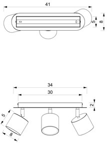 Spot DIXIE 3xGX53/11W/230V albastru