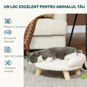 PawHut Canapea pentru Câini și Pisici, Detașabilă, din Pluș, Gri | Aosom Romania