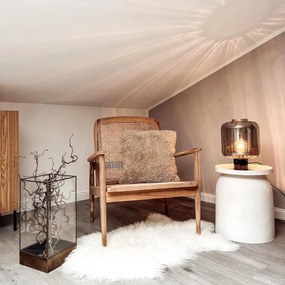 Lampă de masă de design neagră cu sticlă fumurie - Qara