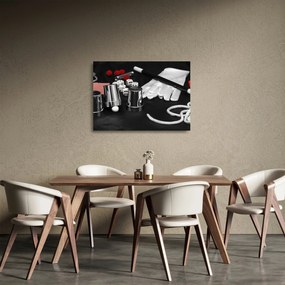 Tablou pe sticlă cu uneltele de magie (70x50 cm)