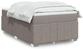 vidaXL Pat box spring cu saltea, taupe, 120x190 cm material textil