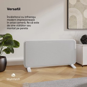 Blumfeldt Încălzitor cu infraroșu SwiftWave, 2000 W, până la 20 m², aplicație de control tactil, grafenă