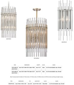 Lustra suspendata LUX, design elegant, WALLIS alama antichizata, cu 8 surse de lumina