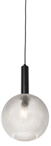 Lampă pendantă de design neagră cu sticlă fumurie - Chico