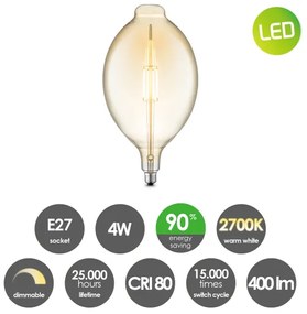 Bec LED dimabil VINTAGE EDISON E27/4W/230V 2700K