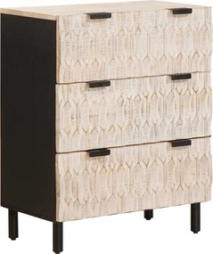 vidaXL Bufet Finisaj Alb Spălat 60 x 33 x 75 cm Lemn de mango solid