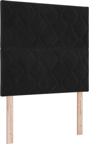 vidaXL Pat cu arc LED cu saltea Negru 100 x 200 cm Catifea