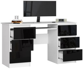 Masă PC Behati (Alb + Negru lucios). 1069630