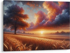 Tablou – Apus de soare pe câmp (70x50 cm)