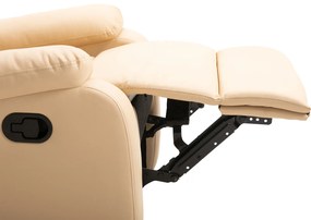 Homcom Fotoliu Relax cu suport pentru picioare care se poate ridica Fotoliu rabatabil fotolii pentru cameră din piele ecologică Fotoliu ergonomic Bej
