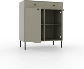 Comodă cu doua usi si doua serare, 84x41x94cm, Tili System, ADRK Furniture (Culoare: Eucalipt / Eucalipt)