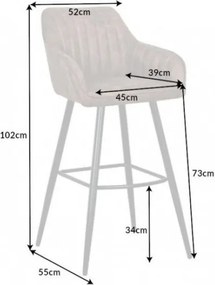 Set 2 scaune de bar Turin microfibra taupe vintage