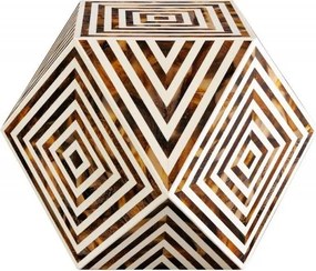 Masuta auxiliara design unicat Bone Inlay 60cm