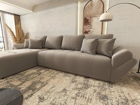 Colțar extensibil dumonde cu ladă de depozitare si sezut confortabil din spuma high-density, Berlin XL Royal Gri 350x185 cm