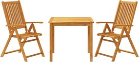 vidaXL Set mobilier de grădină, 3 piese, 85x85x74 cm, lemn masiv de acacia