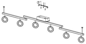 Eglo 96183 - Spot CARDILLIO 1, 6xLED 3,2W + 3xLED 3,3W, 230V