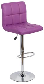 Scaun de bar mov din piele sintetică, rotativ, reglabil pe inaltime, ABS 191