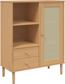 vidaXL Dulap înalt SENJA aspect ratan maro, 90x40x112cm