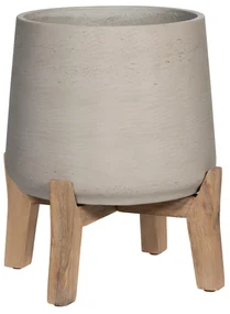 Ghiveci de flori Patt pe picioare joase,  culoare - gri antic, mai multe dimensiuni - PotteryPots Mărime: XL - v. 18,5 cm, ⌀ 19 cm / v. 29 cm, ⌀ 28 cm