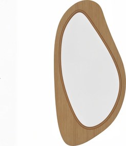 HOMCOM Oglindă de perete tip fereastră cu ramă din furnir de pin pentru dormitor și camera de zi, 91,5 x 45 x 3 cm, lemn natural | Aosom Romania