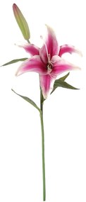 Floare artificială Lilie roz închis, 17 x 17 x 60cm