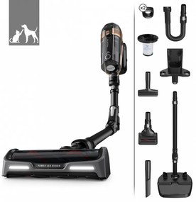 Rowenta X-Force Flex 15.60 RH99F1, 520W, 230AW, 0.9 litri, 32.4V, Autonomie 80 min, Auto power, LED, Display, Flex, Negru/Bronz