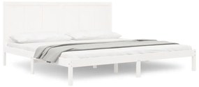 3105746 vidaXL Cadru de pat Super King, alb, 180x200 cm, lemn masiv de pin