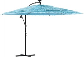 vidaXL Umbrelă soare de grădină stâlp din oțel, albastru 269x269x235cm