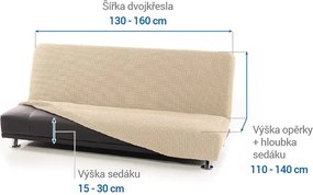 Nueva Textura Huse care se întind foarte bine NIAGARA smântânii 2fotoliu cu manere de lemn (l. 130 - 160 cm)