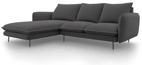 Colțar cu șezlong pe partea stângă Cosmopolitan Design Vienna, gri închis