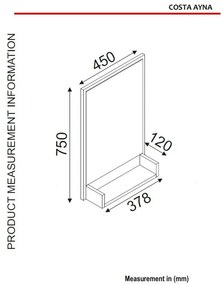 Oglindă decorativă Bimuvo 1 (negru) . 1093610