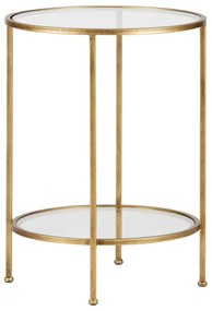 Măsuță auxiliară din alamă BePureHome Goddess, ⌀ 45,5 cm, culoarea bronzului