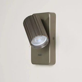 Aplica cu spot din aluminiu canelat Anna Reader bronz