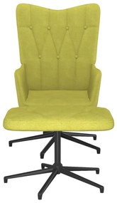 327583 vidaXL Scaun de relaxare cu taburet, verde, textil