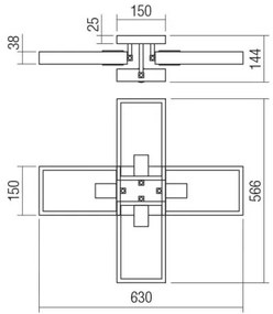 Plafonieră TIMBER 4xE27/42W/230V Redo 01-1969