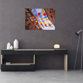 Tablou pe sticlă - Umbrele colorate (70x50 cm)