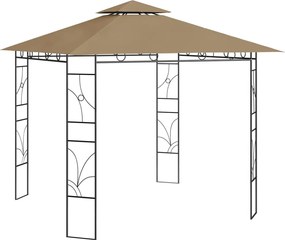 vidaXL Pavilion, gri taupe, 3x3x2,7 m, 160 g/m²