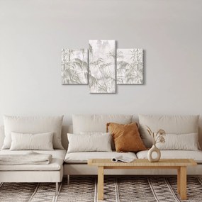 Tablou - Plante tropicale pe perete gri (90x60 cm)
