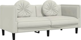 vidaXL Canapea cu perne, 2 locuri, crem, catifea