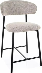 Scaun bar ELTON H-2, bej/negru, stofă/metal, 43x45x91 cm