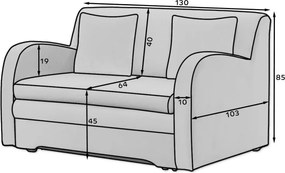 Canapea albă extensibilă/cu spațiu de depozitare cu tapițerie din țesătură bouclé 130 cm Ario – ELTAP